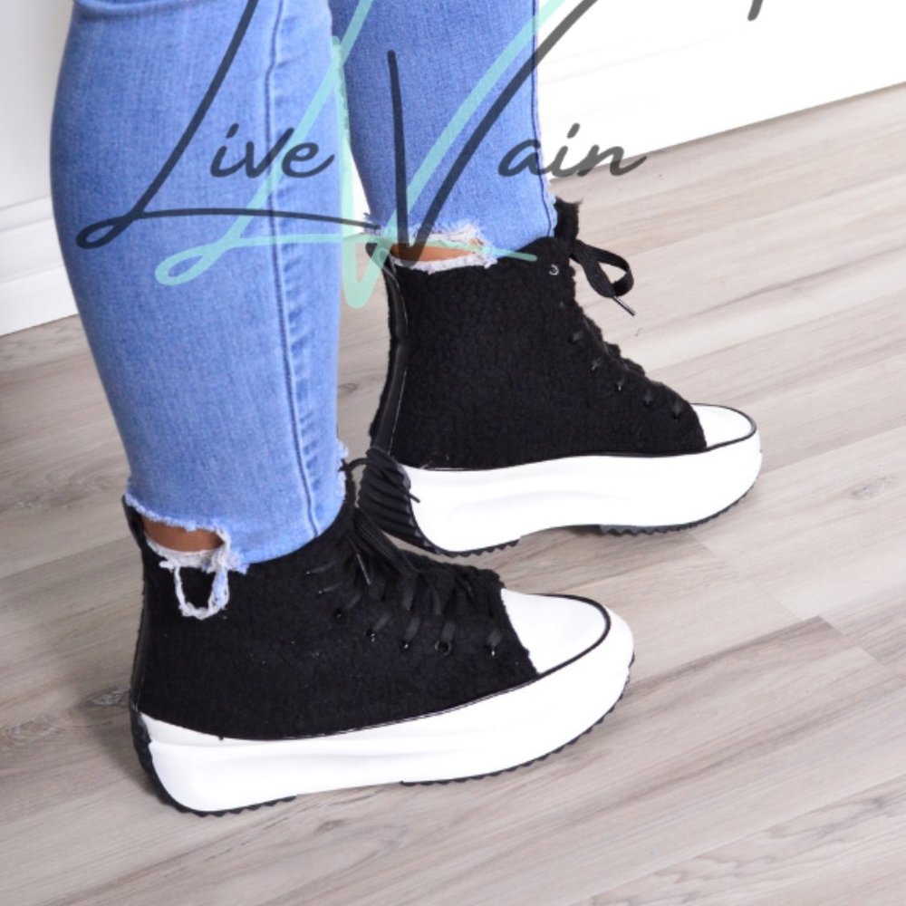 Fuzzy Sneakers (Black)